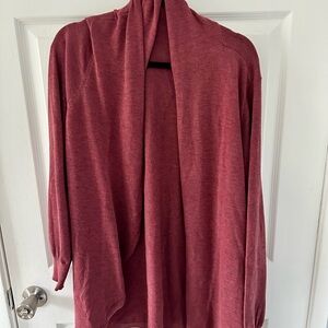 Ella Moss Draped Cardigan - Deep Rose